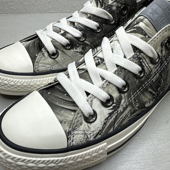 Converse Chuck Taylor All Star Gray White Satin 559864C Floral Women\'s 7 NEW